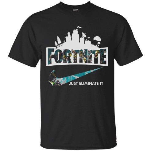 Nuvane Fortnite Just Eliminate It T-Shirt (Black;XL)