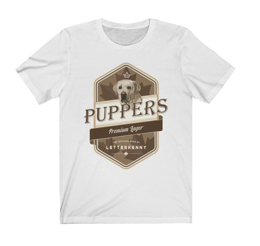 Letterkenny Puppers Premium Lager Beer T-Shirt Sweatshirt Hoodie Tanktop for Men Women Kids Black