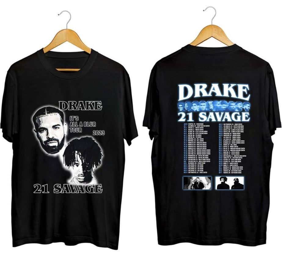 New Shirt for Fan /Drake 21 Savage Tour Rescheduled-Double Side-shirt,2023 Shirt