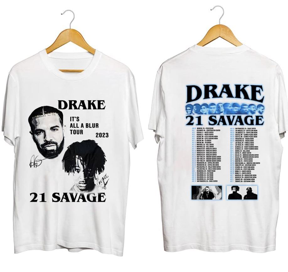 New Shirt for Fan /Drake 21 Savage Tour Rescheduled-Double Side-shirt,2023 Shirt