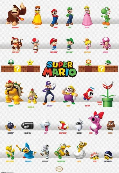 Super Mario Characters Cool Wall Decor Art Print Poster 24×36