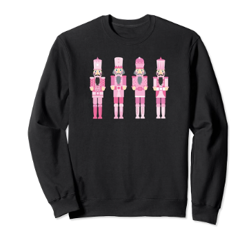 Pink Nutcrackers Sweatshirt Funny Christmas Shirt For Women Men on Holiday Xmas New Year Christmas Sweatshirt For Family Christmas Crewneck Sweater Pink Holiday Shirt Christmas Nutcracker Sweatshirt