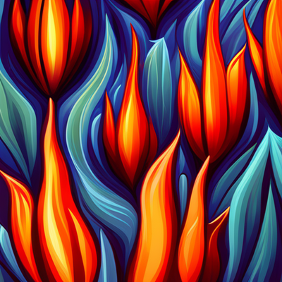 Illustrated fiery patern