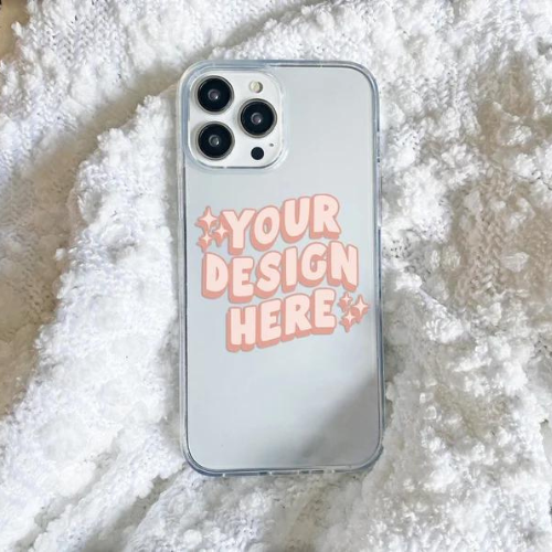 Clear Phone Case Mockup in PSD Photoshop File Format with Smart Object, Clear iPhone 13 Pro Case Mock Up Stock Photo, Cute Phone Case Mockup