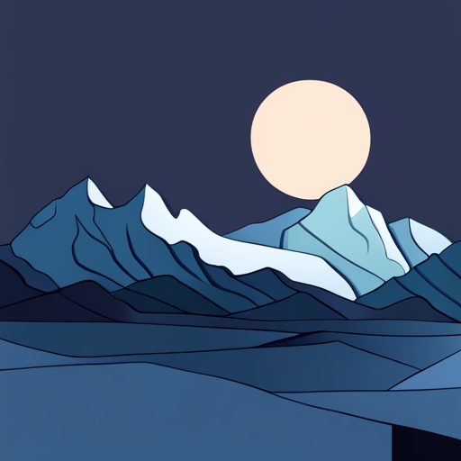 Minimalist art of an icy mountain