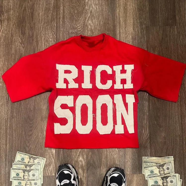 Vintage Rich Soon Graphic 100% Cotton Short Sleeve 2 T-shirt, Hoodie, Sweatshirt, Unisex, Y2K, Black shirt, personalized shirt