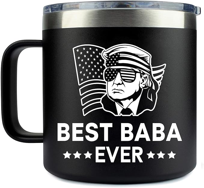 Best Baba Ever Trump Steel Insulated Coffee Mug – Funny Trump Baba Coffee Mug 14 Oz – Best Baba Ever Tumbler – Coffee Mug Gift For Baba On Birt